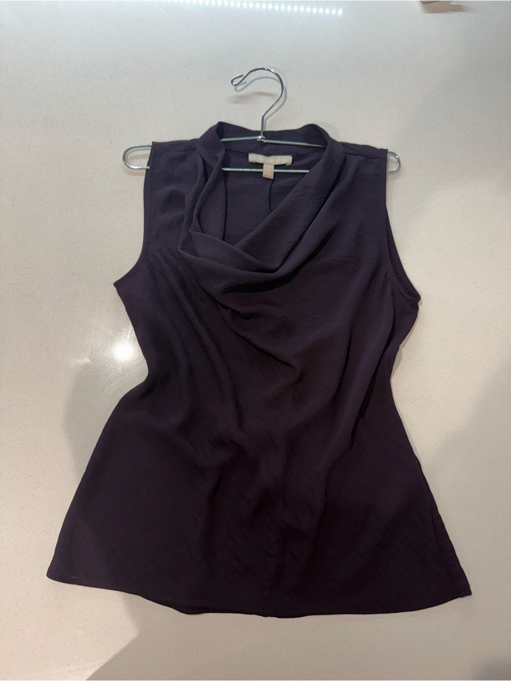 Banana Republic Sleeveless Draped Cowl Neck Top - Plum
